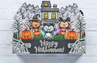 Niedliche Halloween-Pop-Up-Box-Karte – gestempelt